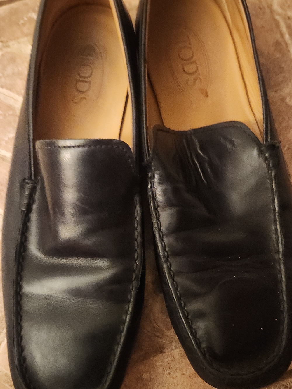 Tod's Black Leather Slip-On Moccasin Loafers